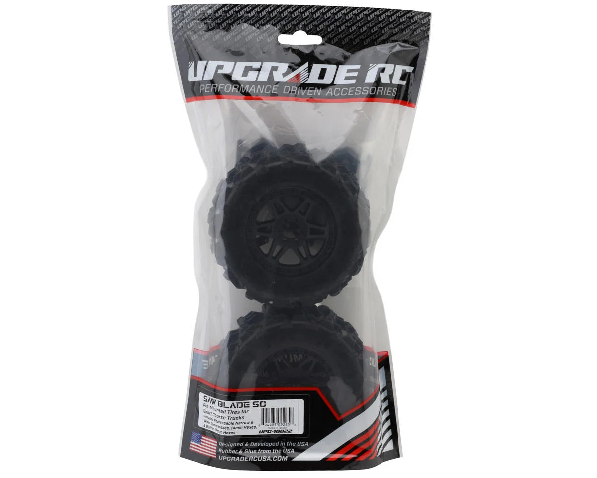 Saw Blade SC 2.2/3.0" Pre-Mounted Short Course Truck Tires (2) (17mm/14mm/12mm Hex)