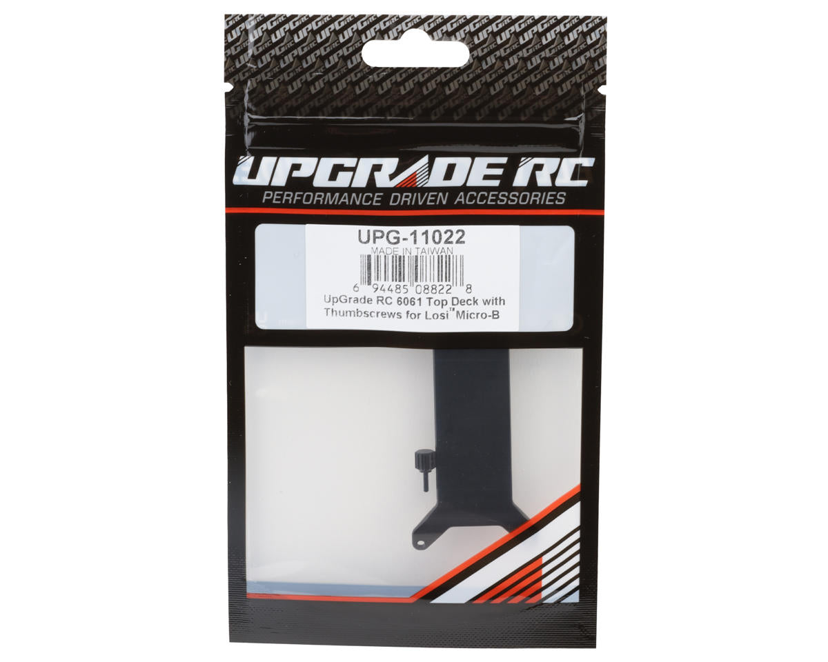 Machined Aluminum Top Deck & Thumbscrews Set for Losi® Micro-B™ (Black)