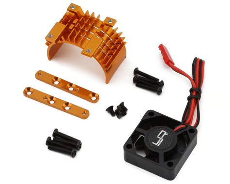 540/550 Motor Aluminum Heat Sink w/30mm High Speed Tornado Fan (Orange)