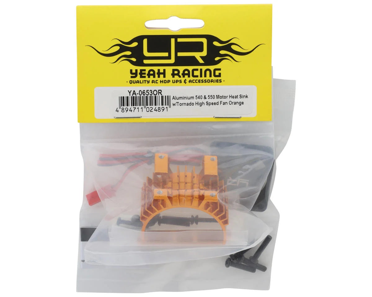 540/550 Motor Aluminum Heat Sink w/30mm High Speed Tornado Fan (Orange)